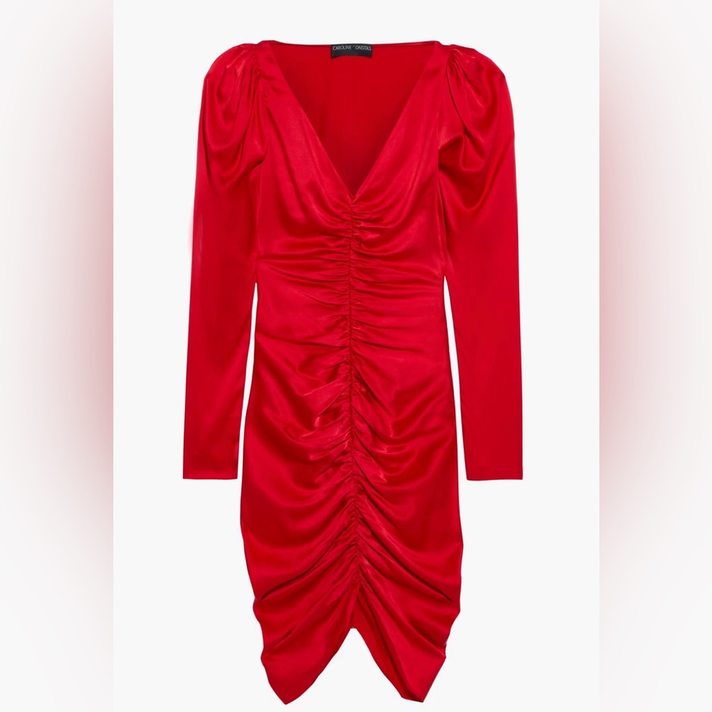 CAROLINE CONSTAS  silk-blend satin mini dress